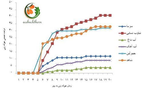   شکل 4-4- درصد جوانه ­زنی تجمعی
